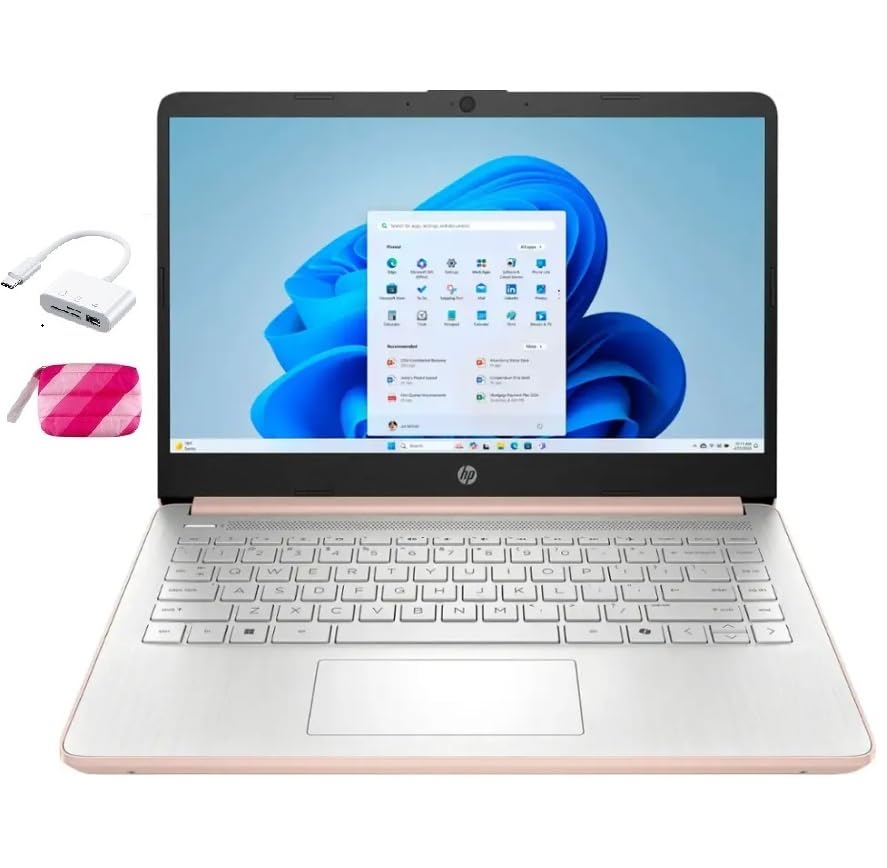 Version 1.0.0 HP 2025 Student Laptop, Intel Processor N150(up to 3.6 GHz), 14 Inch LED Screen,4G RAM, 128GB Storange,1 Year Office 365, Windows 11 Home,w/YYY Accessories,Rose Gold - Image 1