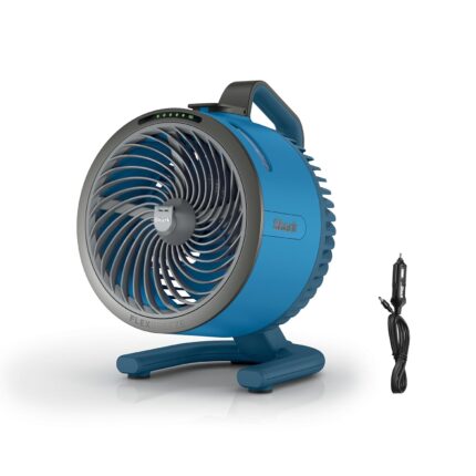 Shark FlexBreeze HydroGo Fan + Car Charger — Ultra-powerful portable fan that mists indoors & outdoors, 5 speeds, 2 bonus modes, & evaporative misting, Blueberry, FA052QBL