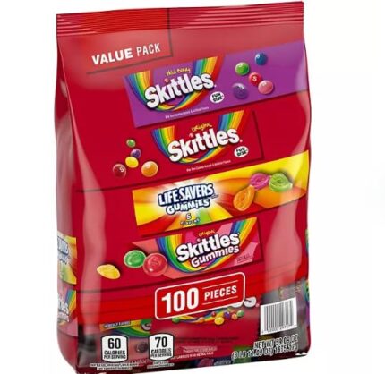 Assorted Candy Variety Pack, 100 Pieces, Skittles, Gummies and Life Savers, Bulk Bag