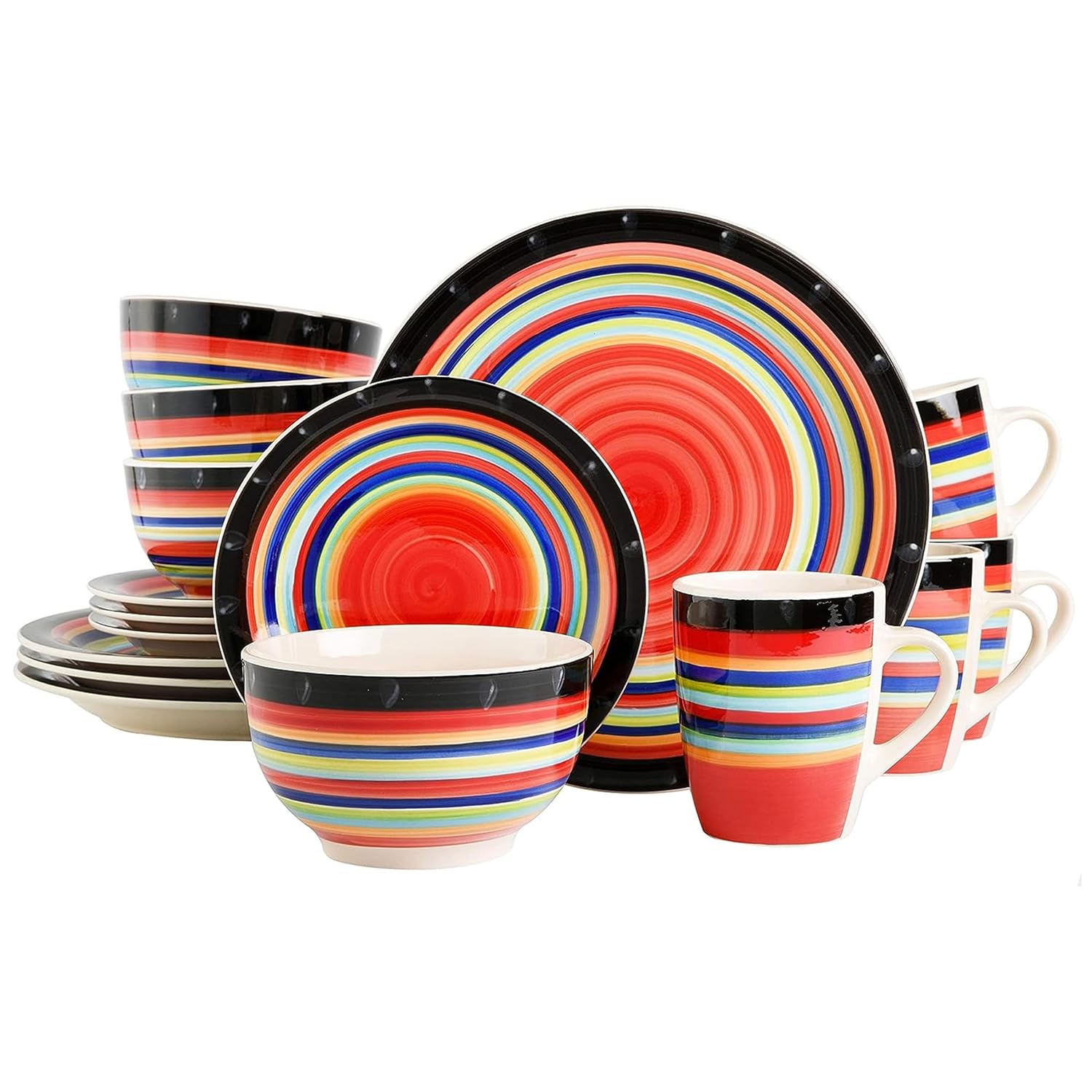 51rA2i3ocxL._SL1500_.jpg Gibson Home Casa Stella 16-Piece Dinnerware Set, Red - Image 1