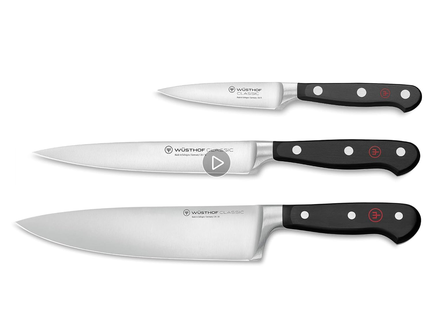 71V4a6yt9xL.SS125_PKplay-button-mb-image-grid-small_.jpg WÜSTHOF Classic 3-Piece Chef's Knife Set, Black - Image 1